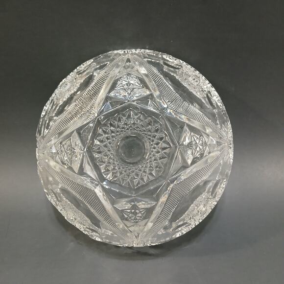 EAPG McKee Sextec Press Cut Ruffled Sawtooth Edge 6.5" Bowl *Rim Chips* - Picture 12 of 12